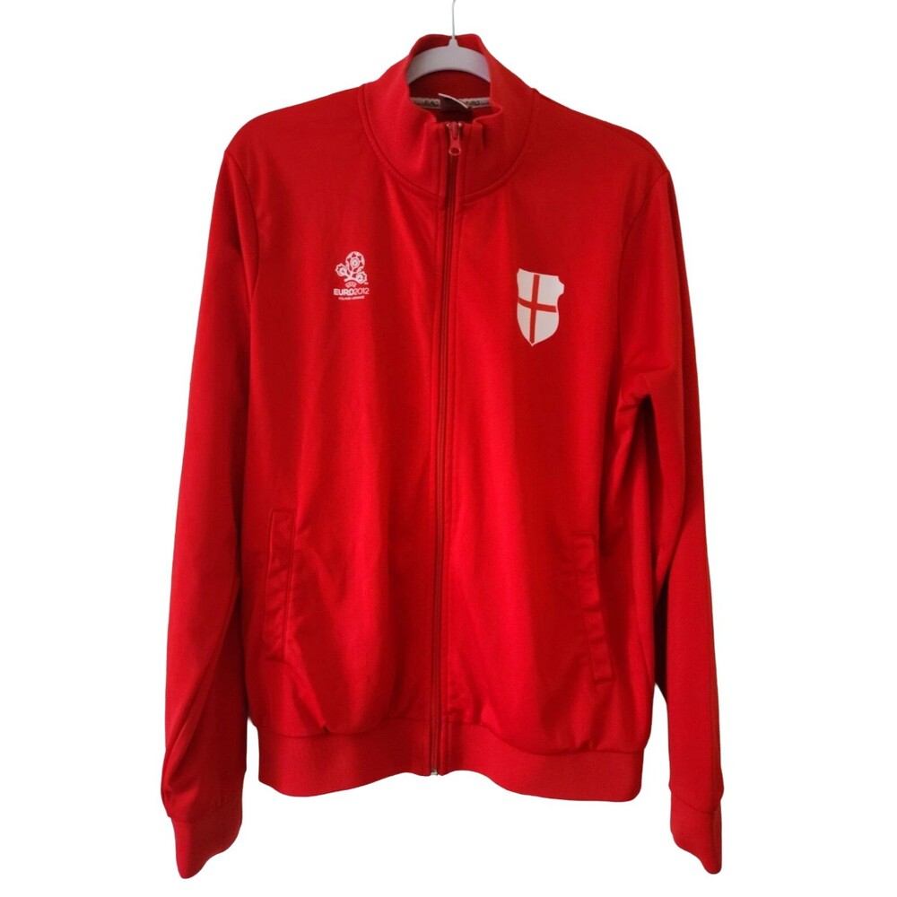 UEFA Euro 2012 England Men's Full Zip Performance Jacket Red Soccer Sz L